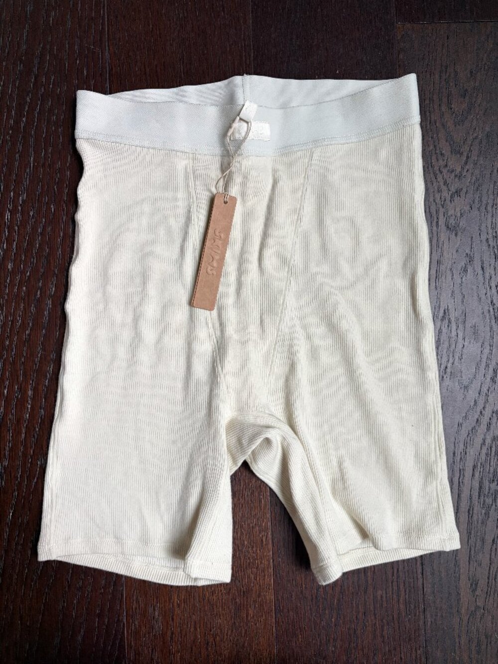NWT SKIMS Cotton Rib Boxer (Bone) - Size Small